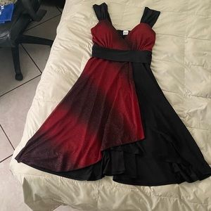 BLACK AND RED SPARKLY DRESS